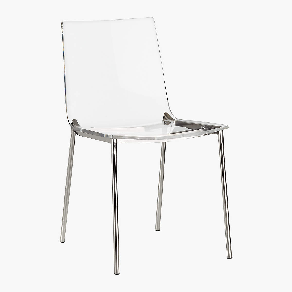 Chiaro Clear Dining Chair with Nickel Legs