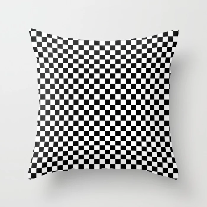 Black and White Check Throw Pillow