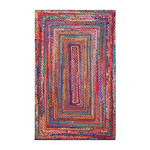 Handmade Cotton Multicolored Rug