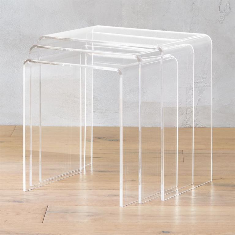 3-Piece Peekaboo Acrylic Nesting Table Set