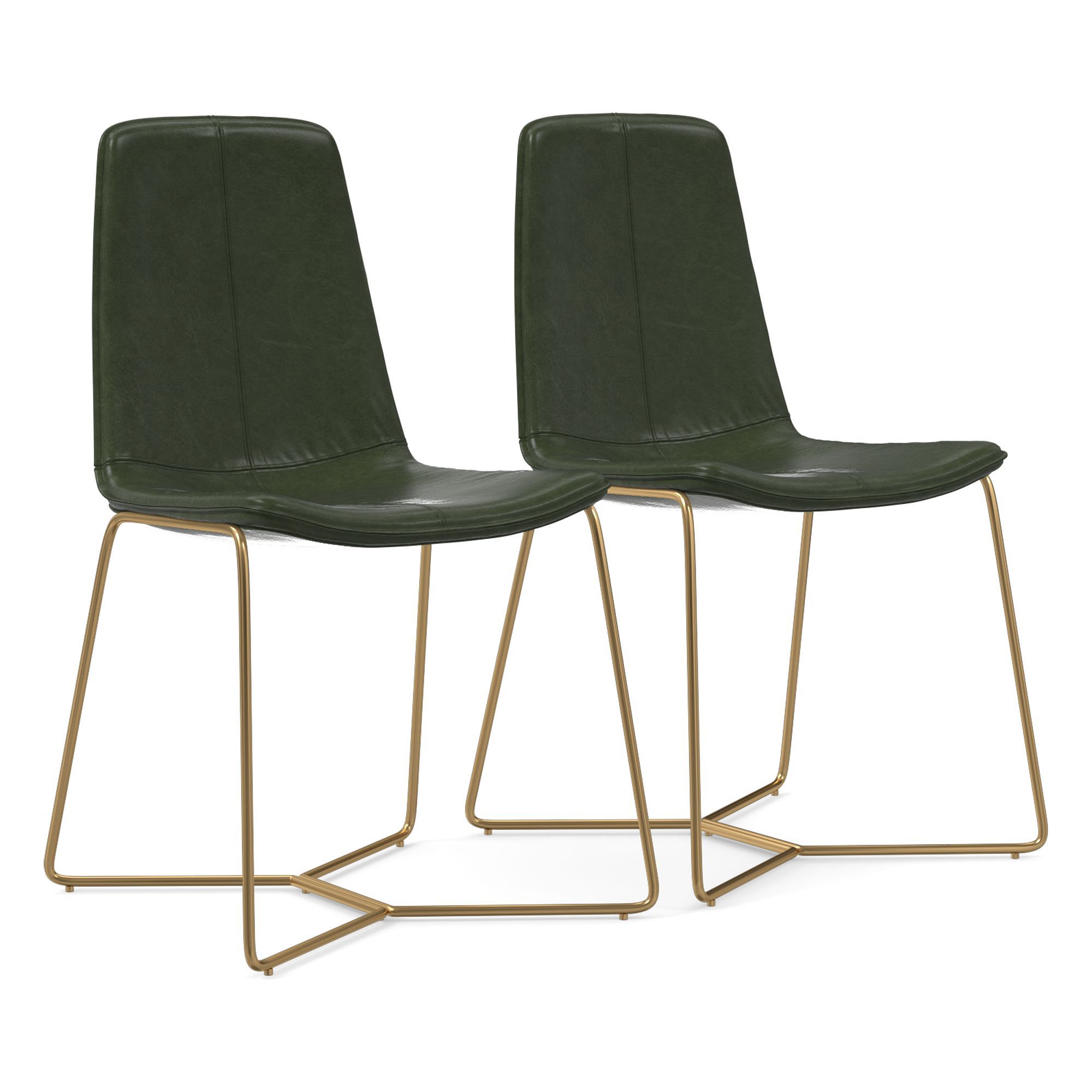 Slope Leather Dining Chair (Set of 2)