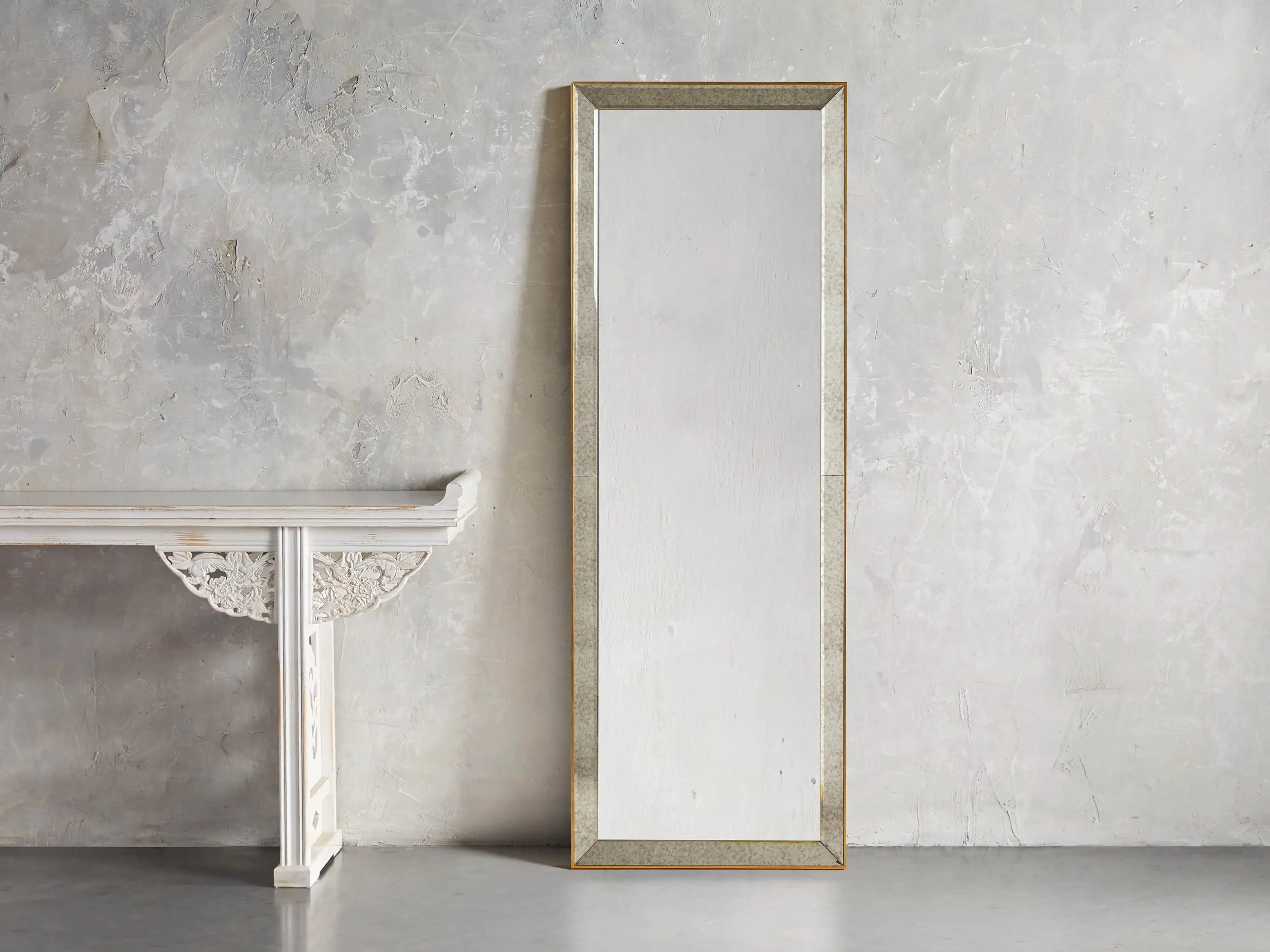 Maison Narrow Floor Mirror in Gold