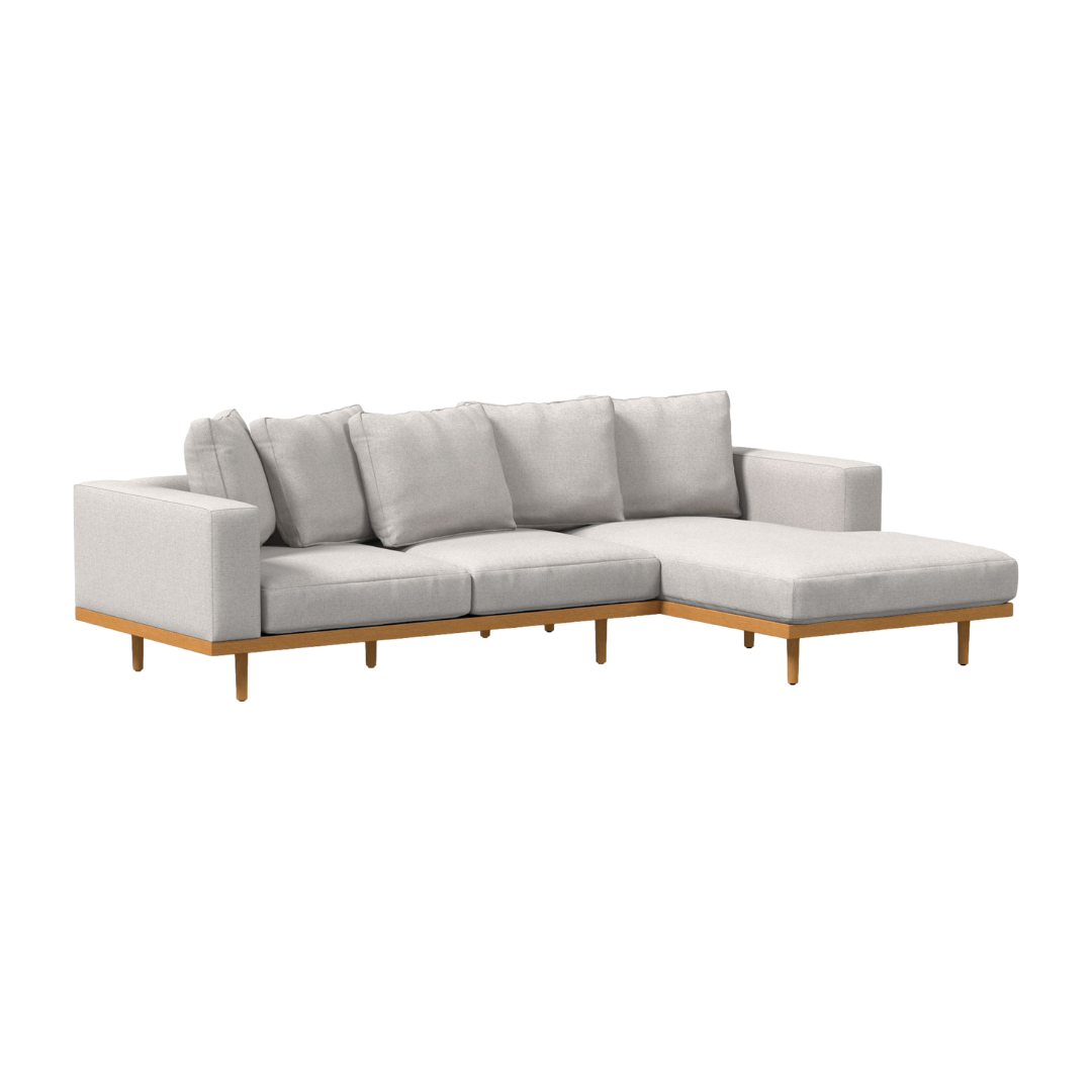 Newport 2-Piece Chaise Sectional (110.5"), Dove, Performance Coastal Linen