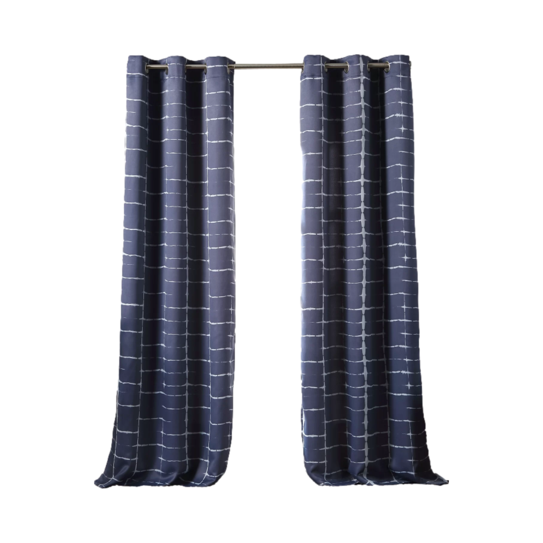 Wacker Print Blackout Grommet Curtain Panel