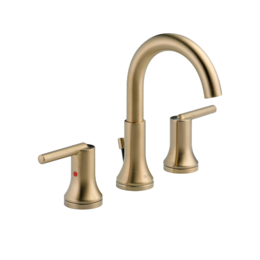 Delta Trinsic Widespread Bathroom Faucet with Metal Drain Assembly, Champagne Bronze