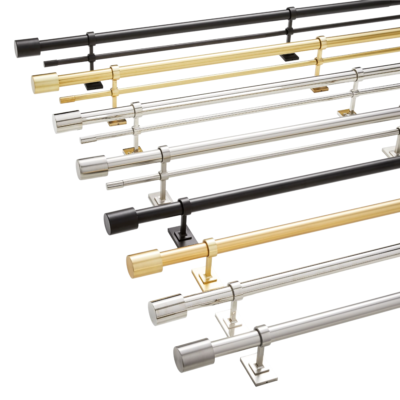 Oversized Adjustable Curtain Rod w/ Cylinder Finials