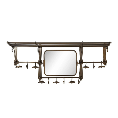 12 Hook Grand Chester Mirror in Antique Brass