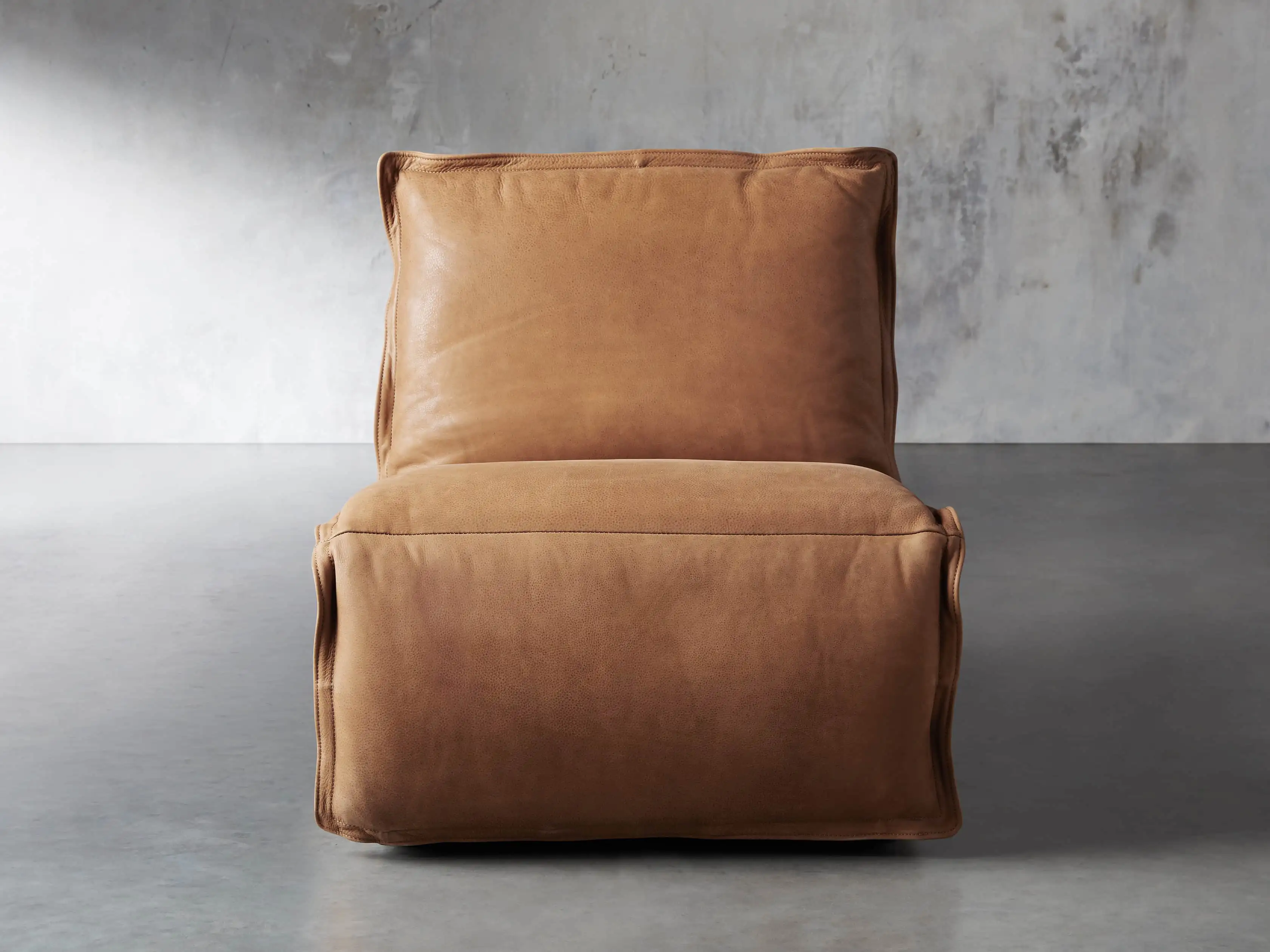 Rowland Leather Armless Motion Recliner, Lanie Camel
