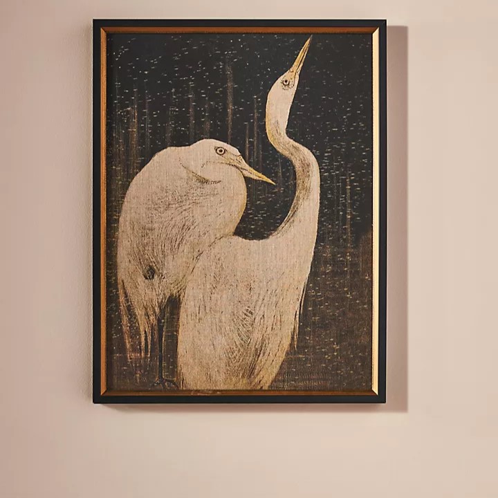 Crane Pair Wall Art, Cedar