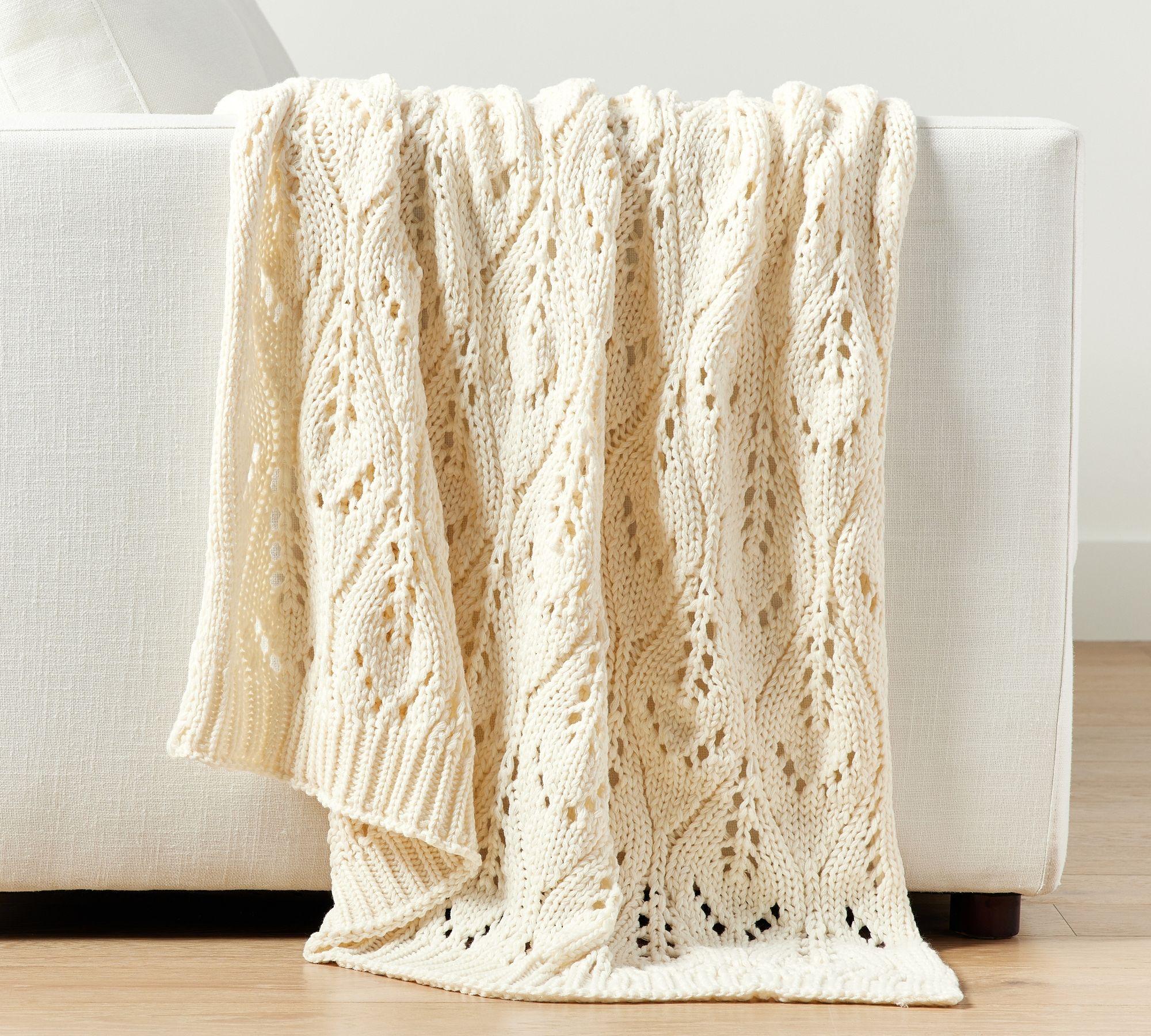 Pointelle Knit Throw Blanket