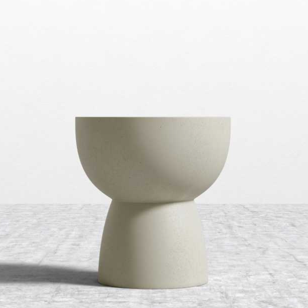 Maria Side Table, Glass Fiber Concrete (Alabaster Concrete)
