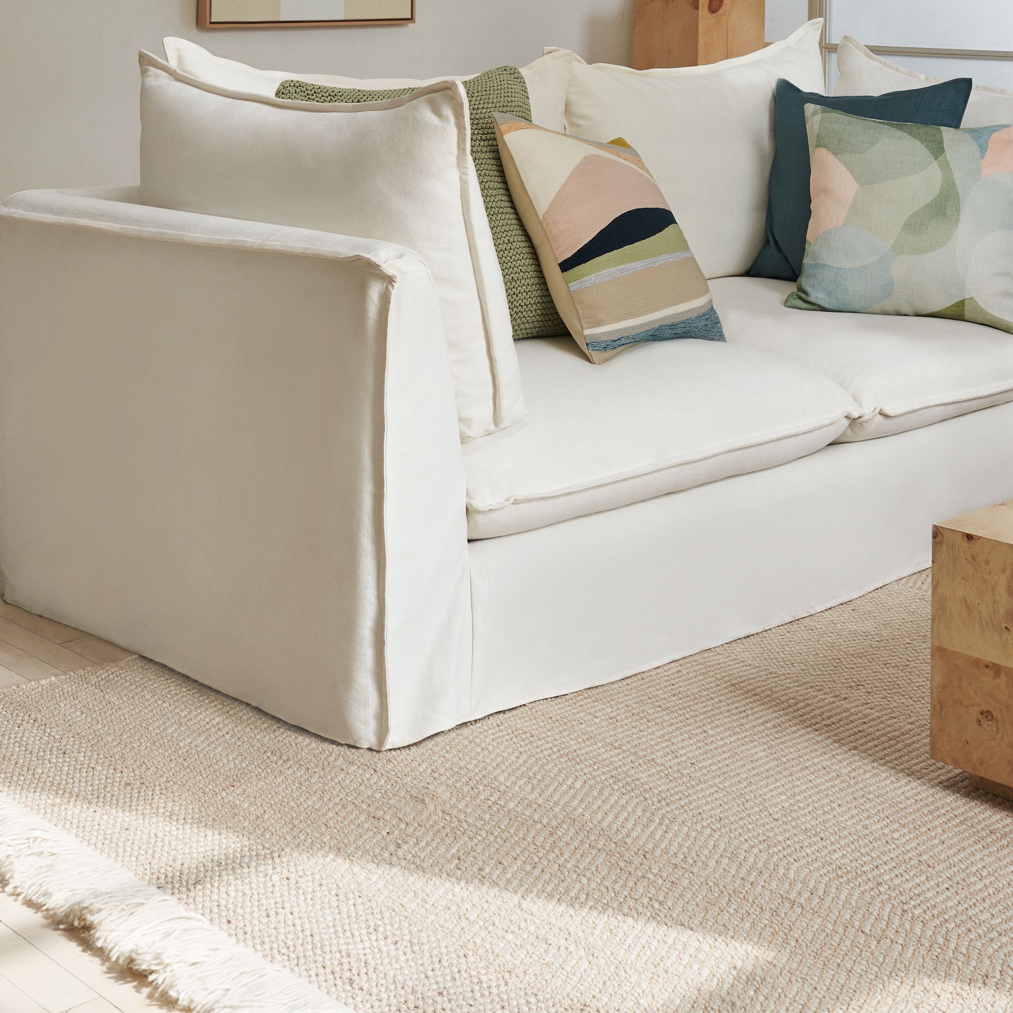 Tweed Flatweave Dhurrie Rug, Sand