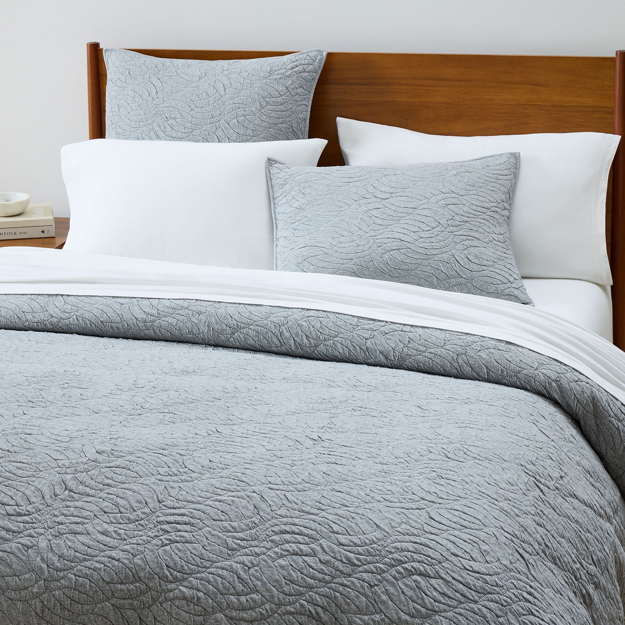 Cotton Cloud Jersey Wave Texture Duvet Cover & Shams Set
