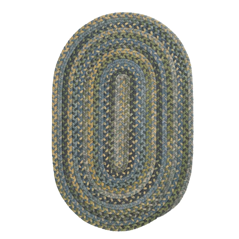 Morris Machine Braided Wool Blue Rug