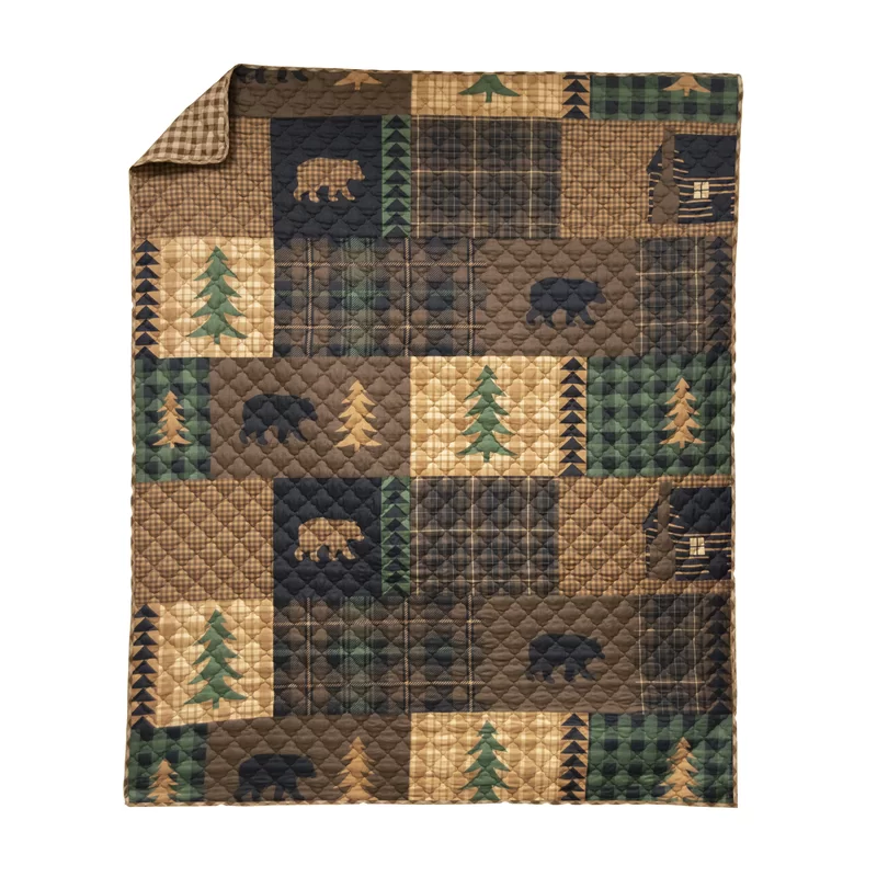 Bear Quilted Throw Blanket