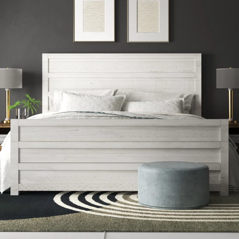 Romney Solid Wood Panel Bed