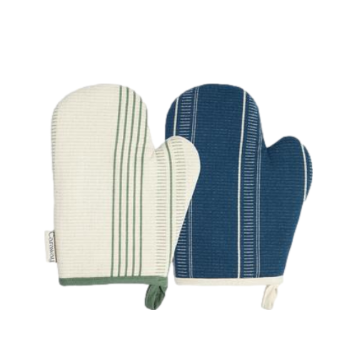 Oven Mitts, Cream, Navy