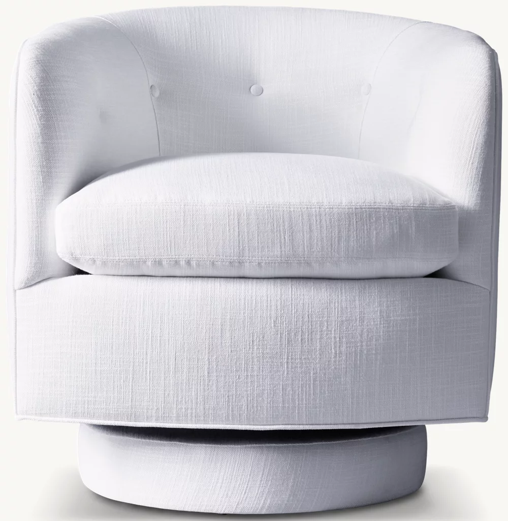 Milo Baughman Rocking Swivel Chair Upholstered Base