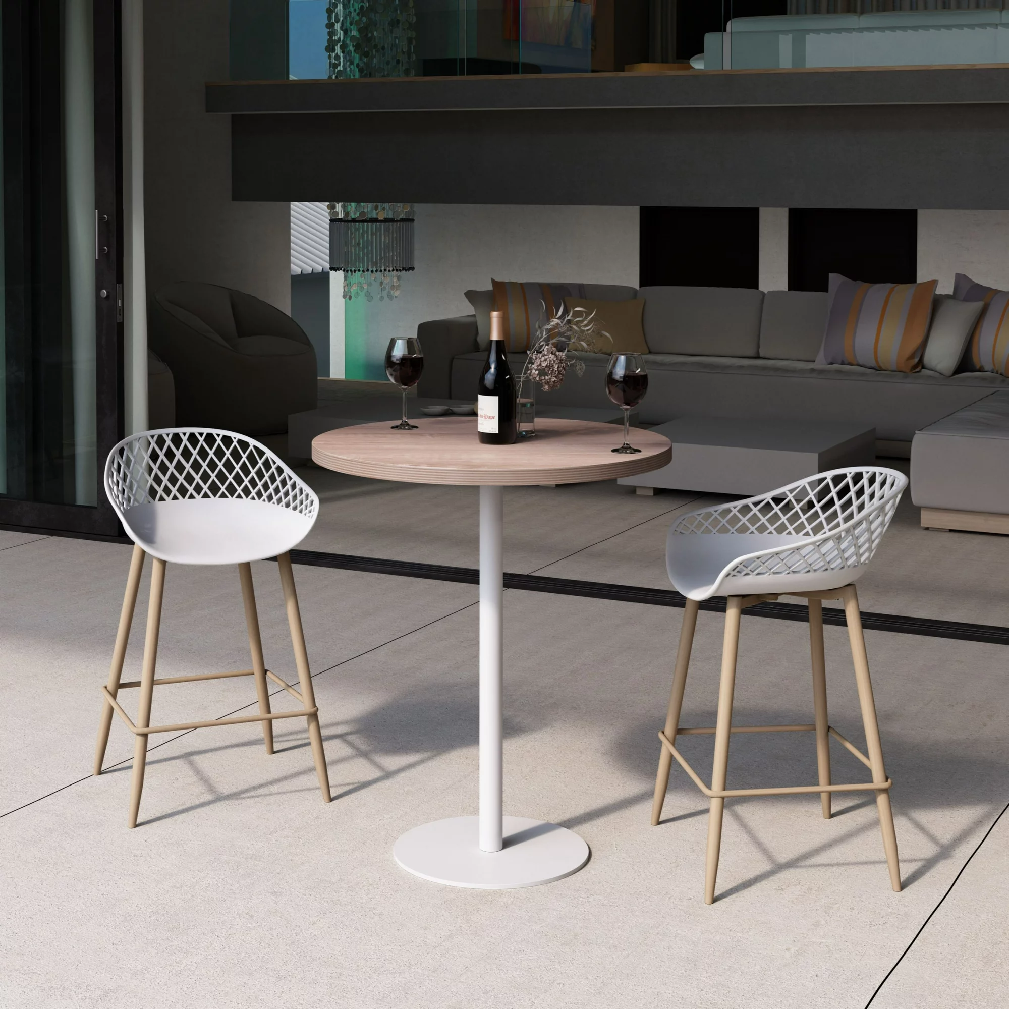 Jamesdar Kurv Plastic and Steel Counter Stool 2 Piece Set