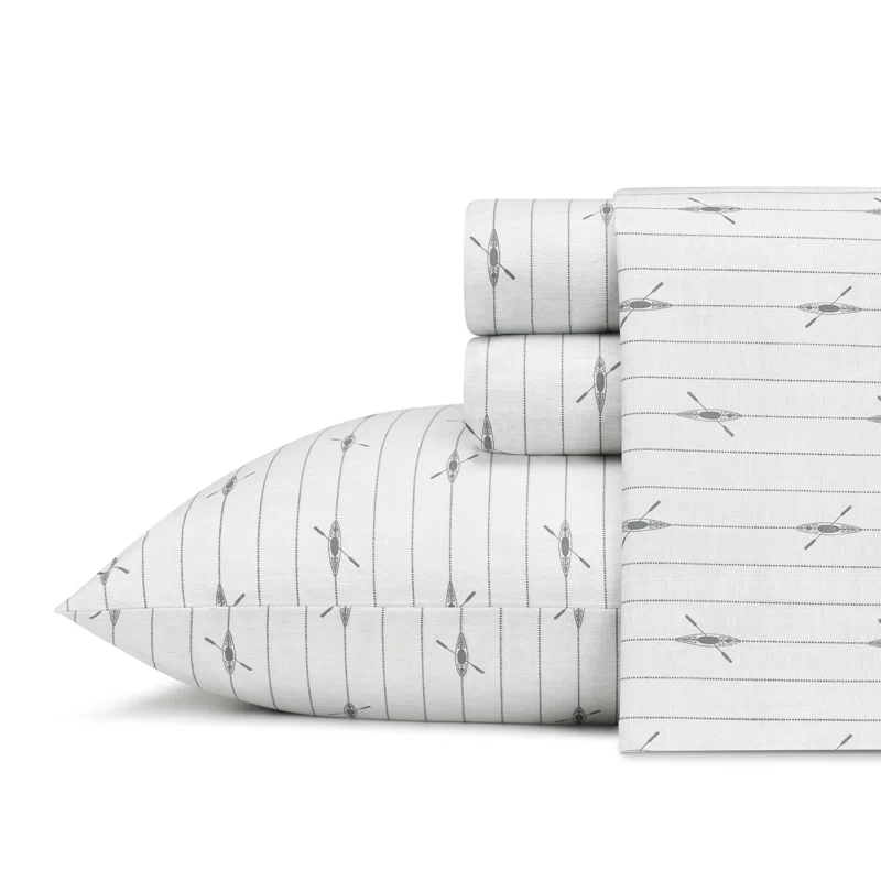 Eddie Bauer 200 Thread Count 100% Cotton Flannel Sheet Set, Downstream