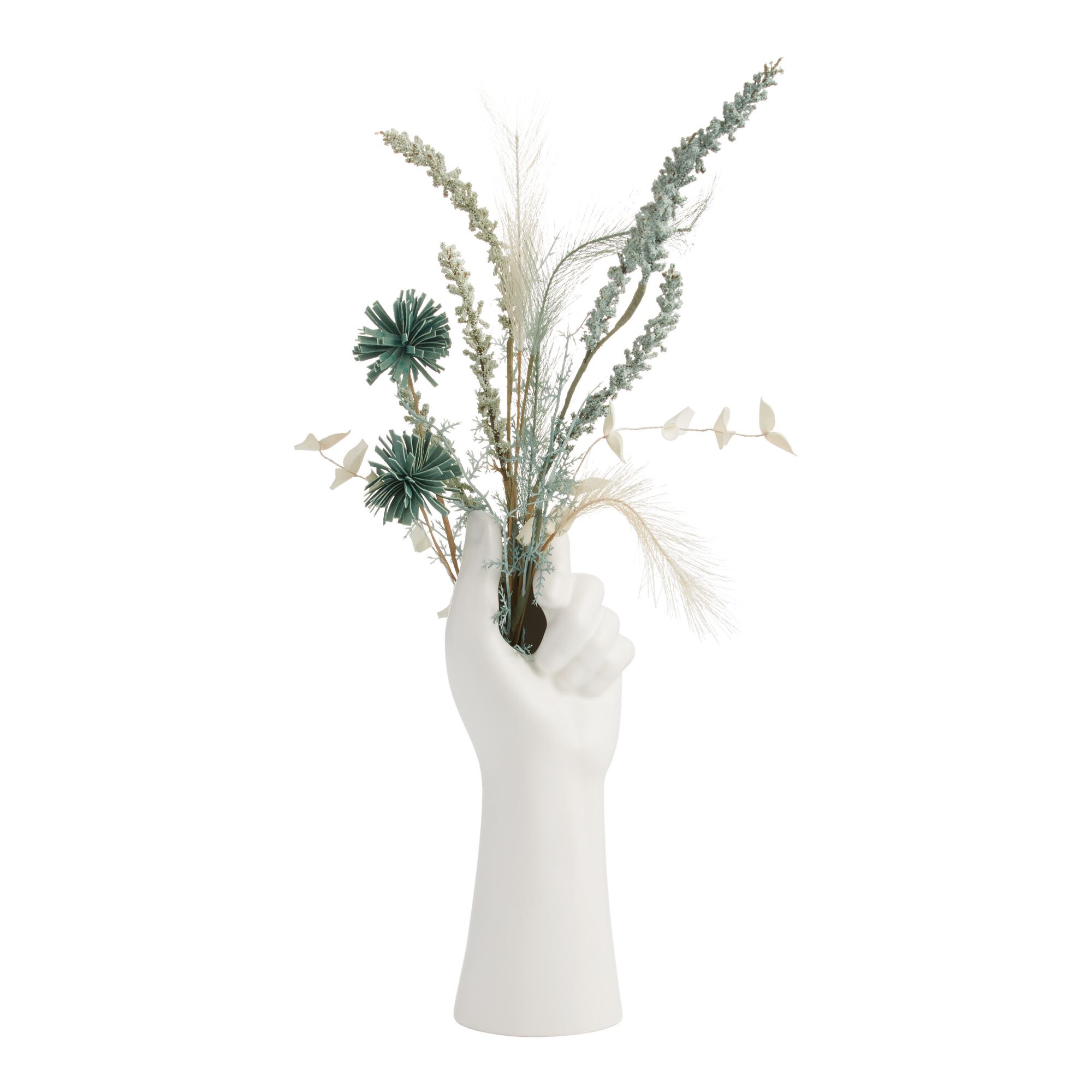 White Ceramic Hand Vase