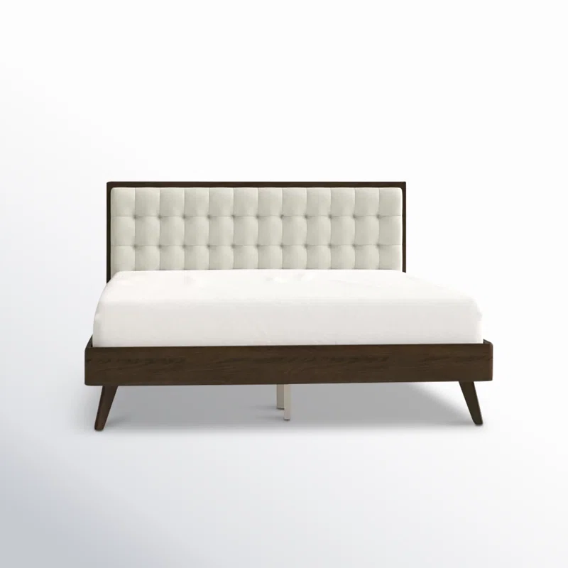 Abril Upholstered Platform Bed, Beige