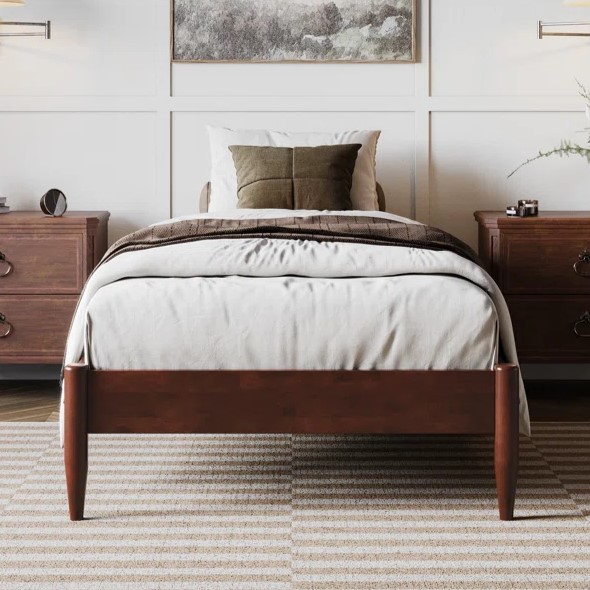 Anitia Solid Wood Platform Bed