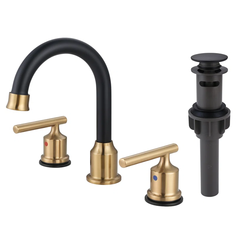 Widespread 2-handle Bathroom Faucet with Drain Assembly