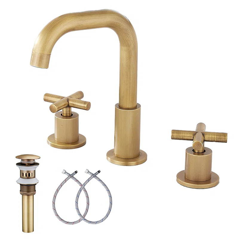 Widespread 2-handle Bathroom Faucet with Drain Assembly
