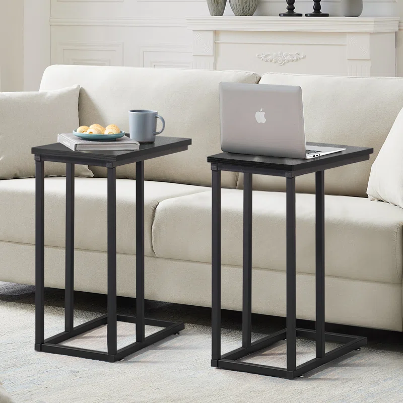Auxter C Shaped End Table TV Tray Set (Set of 2)