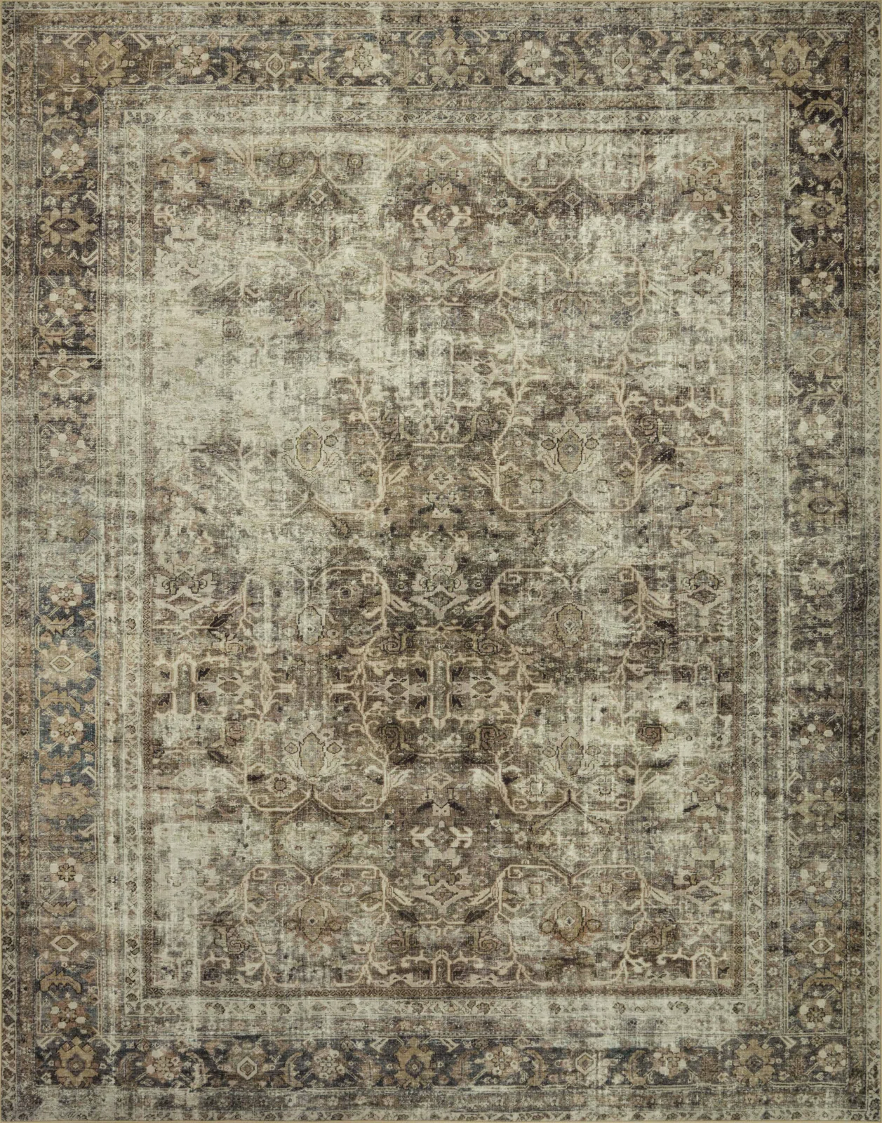 Magnolia Home By Joanna Gaines X Loloi Sinclair Machine Washable Pebble / Taupe Area Rug