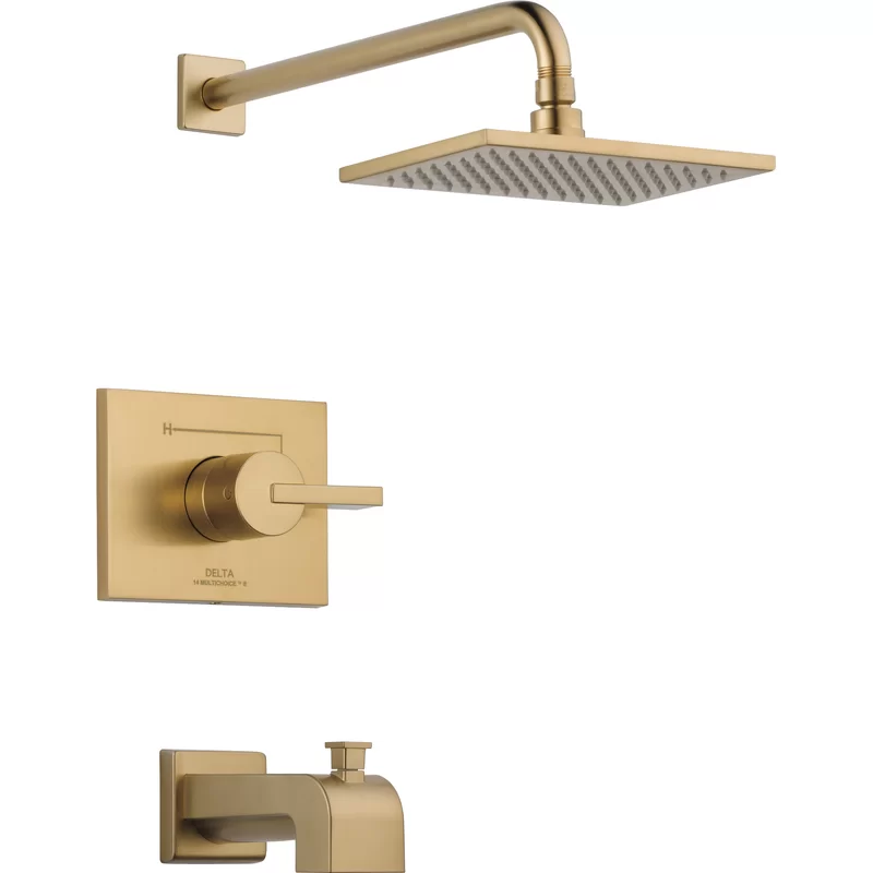 Brilliance Champagne Bronze Vero Pressure-Balanced Tub and Shower Faucet