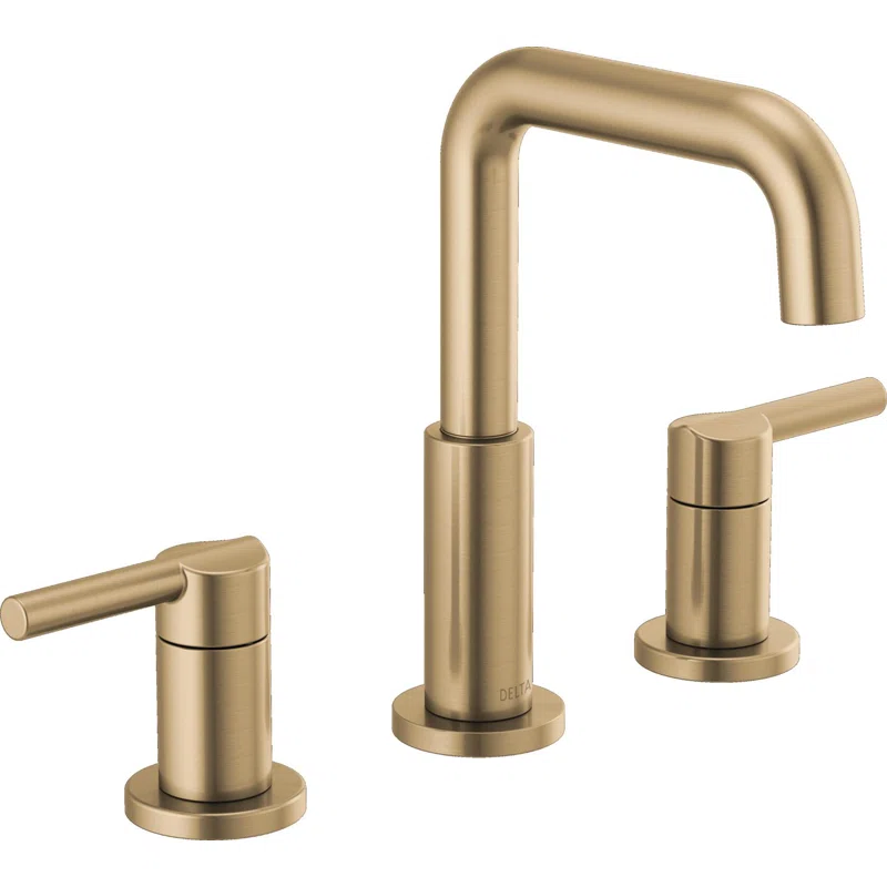 Champagne Bronze Nicoli Widespread Bathroom Faucet 3 Hole, 2-handle Bathroom Sink Faucet