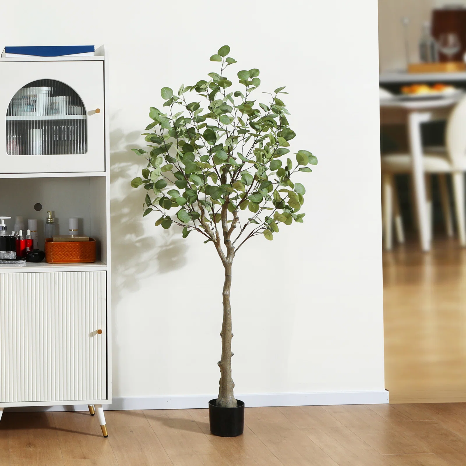 Adcock Artificial Eucalyptus Tree Fake Silver Dollar Leaves Eucalyptus Plants Faux Silk Eucalyptus tree