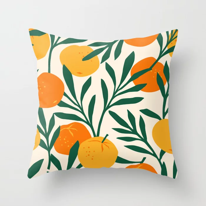 Vintage seamless pattern with mandarins