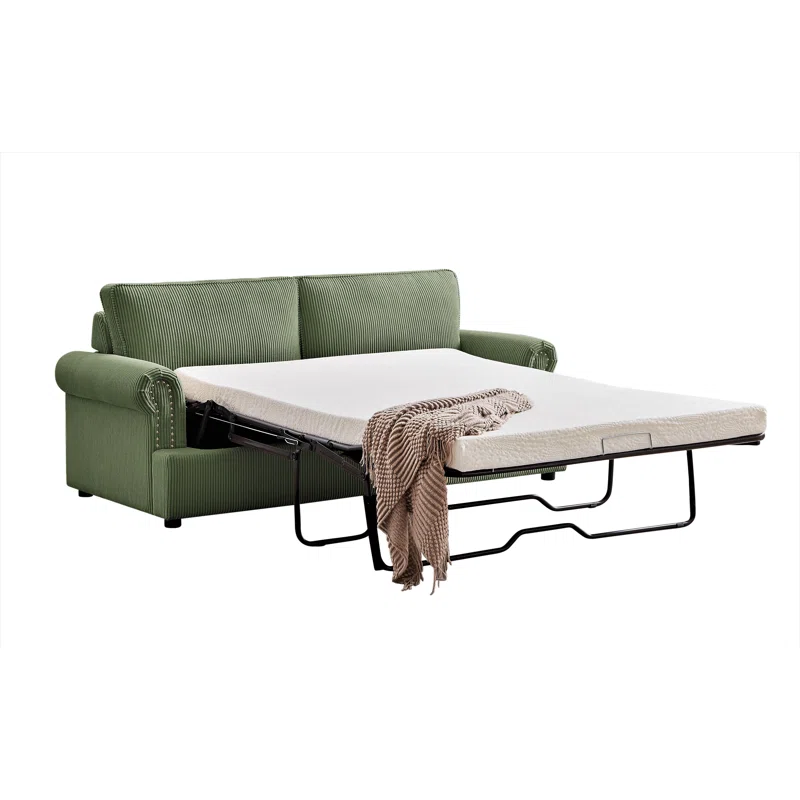 Baldric 76'' Slipcovered Corduroy Sleeper Sofa