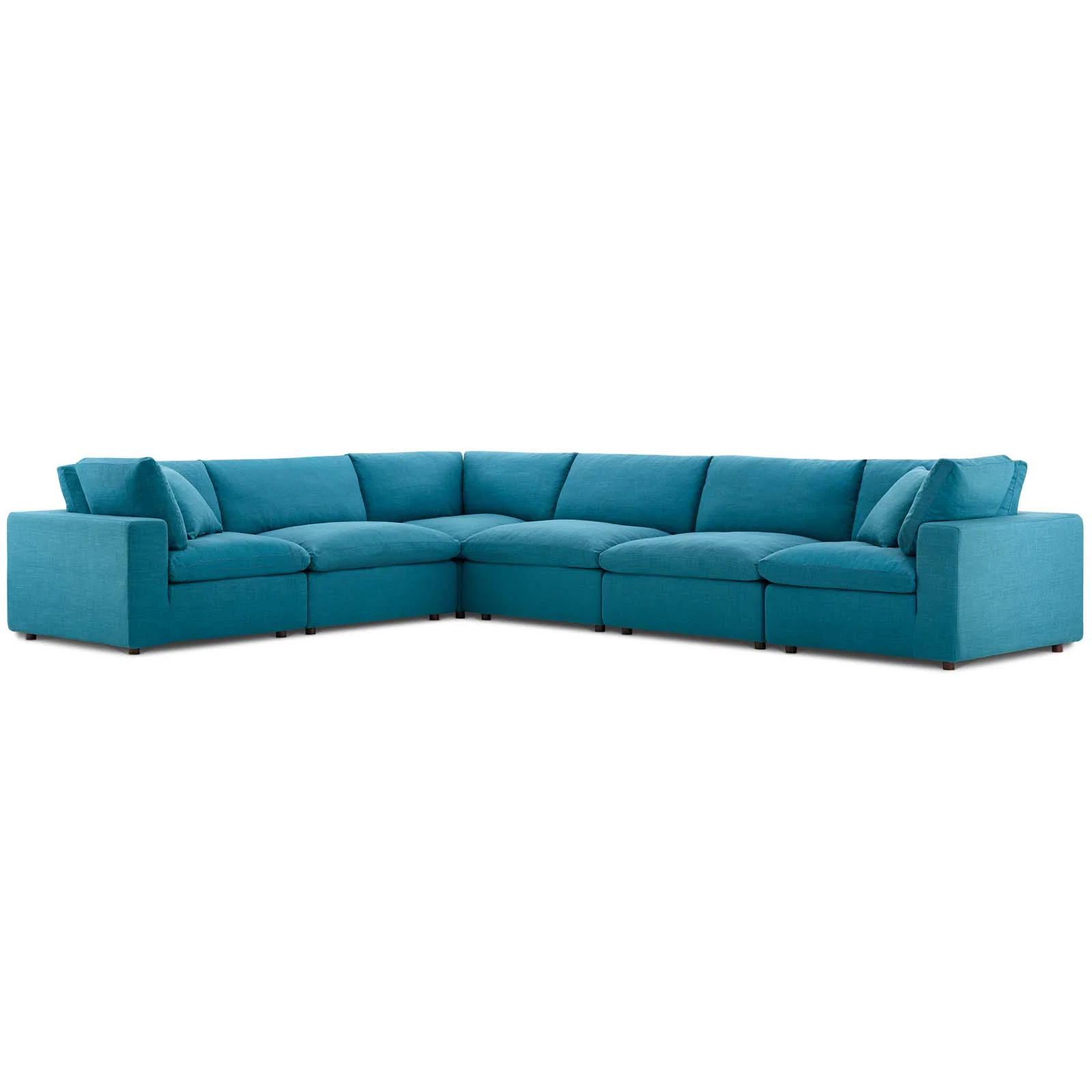 Modway Commix Down Filled Overstuffed 6 Piece Sectional Sofa Set