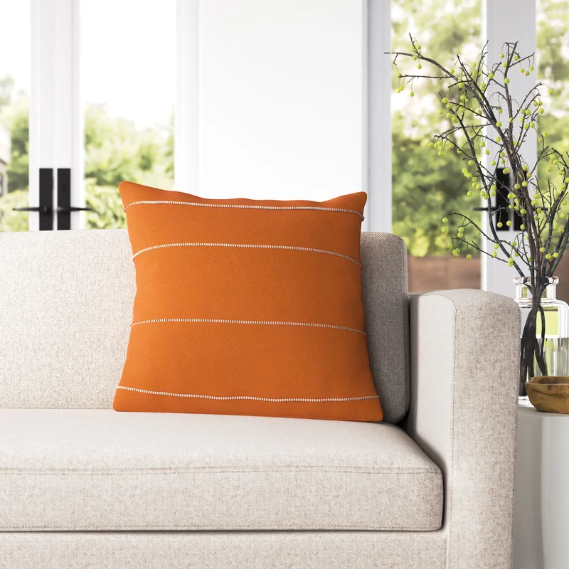 Hudie Striped Cotton Throw Pillow