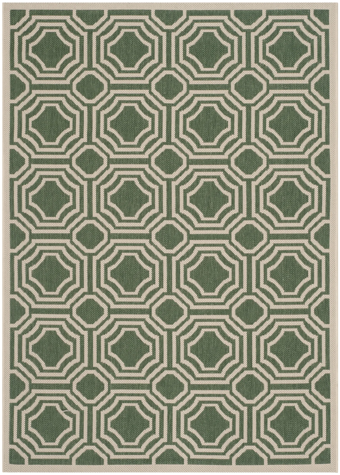 Arneshia Geometric Green/Beige Indoor/Outdoor Area Rug