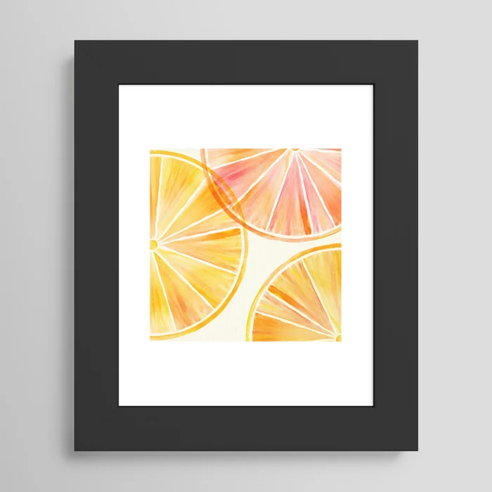 Sunny Citrus Watercolor Illustration Art Print