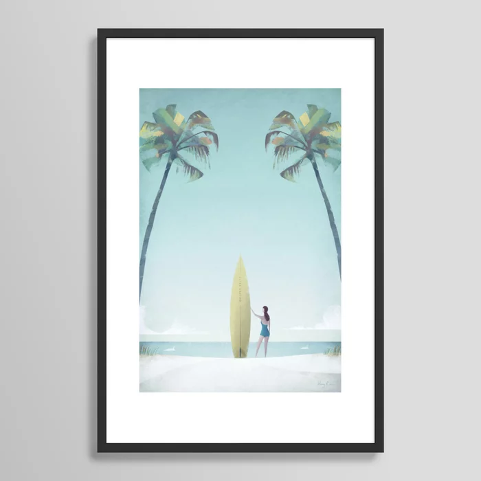 Surf Girl, California Art Print