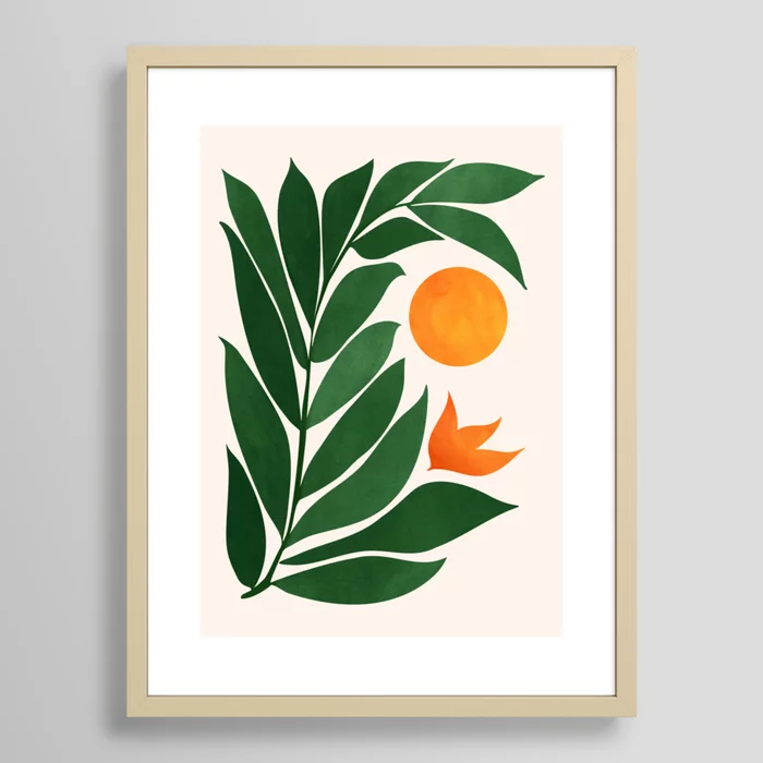 Tropical Forest Sunset / Mid Century Abstract Shapes Art Print