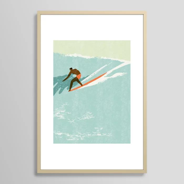 Riding giants Art Print