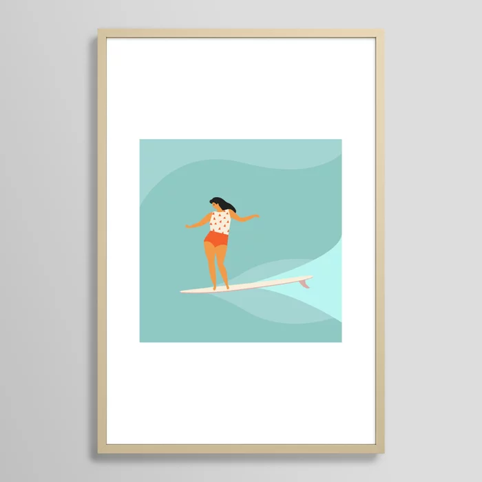 Surf girl Art Print
